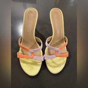 Stuart Weitzman pastel colored Slide Sandals